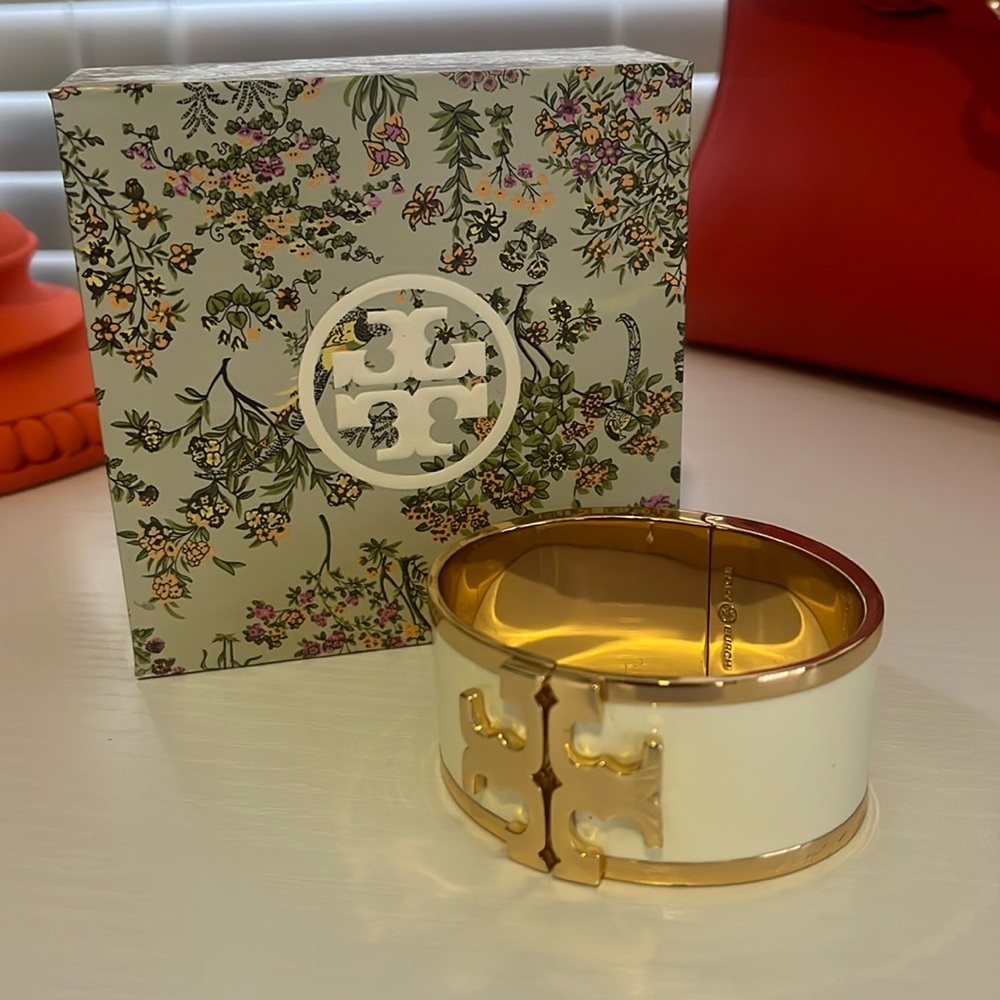Tory Burch enamel wide cuff.